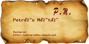 Petrás Máté névjegykártya